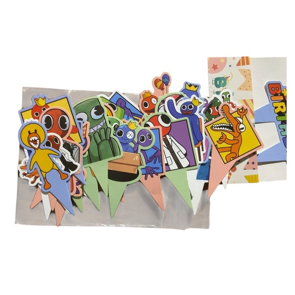 Rainbow friends Birthday Cake and cupcake toppers - Picture 2 of 2